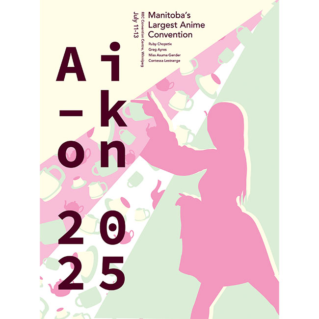 Pink Poster with a silhouette of a girl dancing.