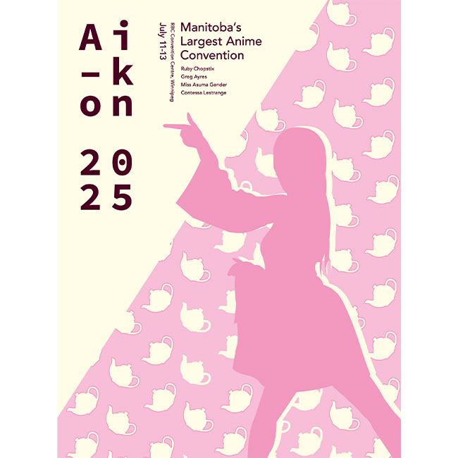 Pink Poster with a silhouette of a girl dancing.