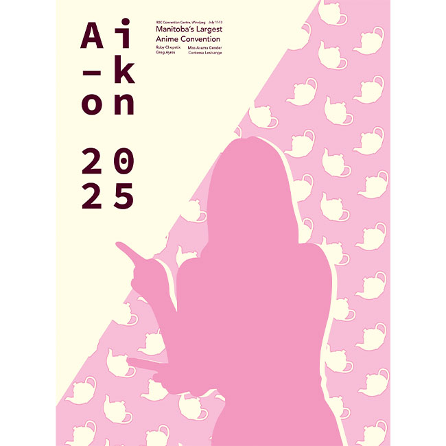Pink Poster with a silhouette of a girl dancing.